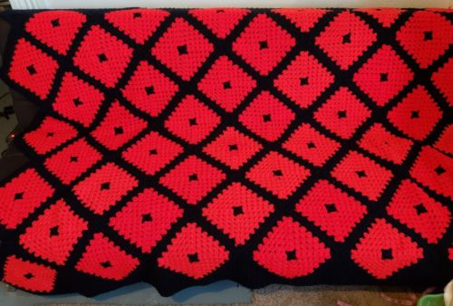 Hand Crochet Granny Squares Throw Twin Blanket Afghan  58