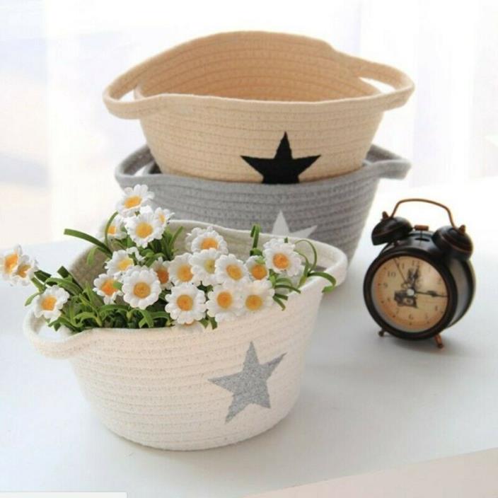 Storage Basket Storage Baskets Star Pattern Laundry Basket Flower Pot Woven Knit