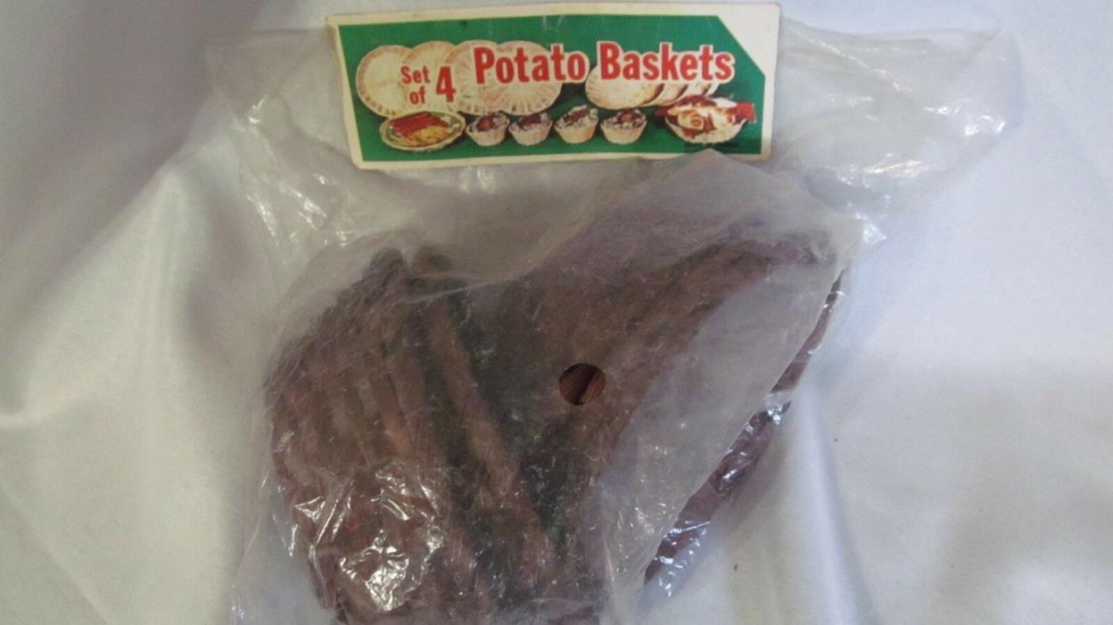 Vintage Lot 4  Baked Potato Baskets - Serving Nuts Snacks Picknicks Camping #38