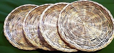 Handy Lot of 4 Straw Plate Holders