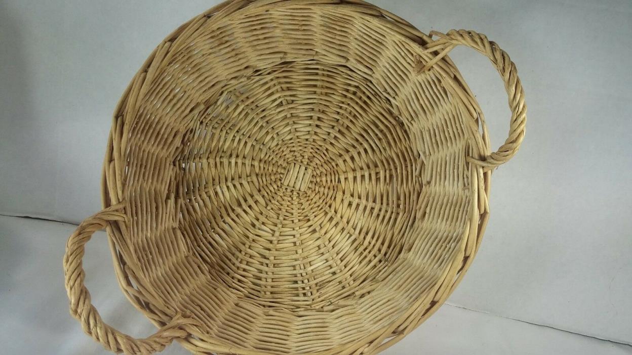 Wicker Rattan Basket with Handles 12