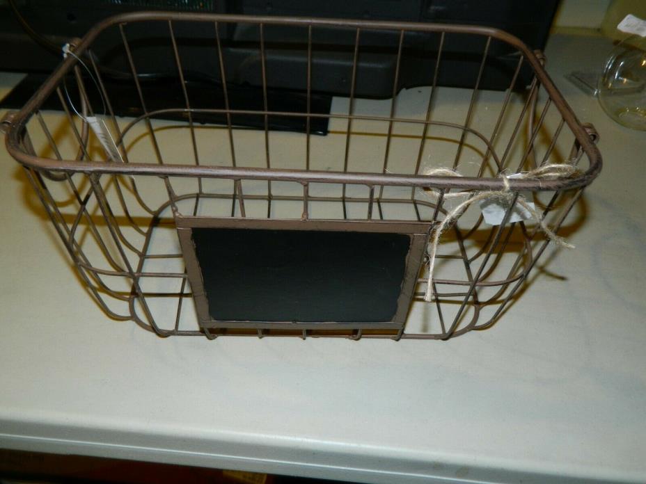 Young's Rustic Metal Basket with chalkboard to write on, on the side 14