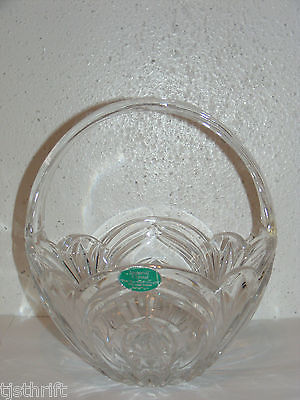 IMPERIAL CRYSTAL FLOWER VASE BASKET DISH MADE IN POLAND 9