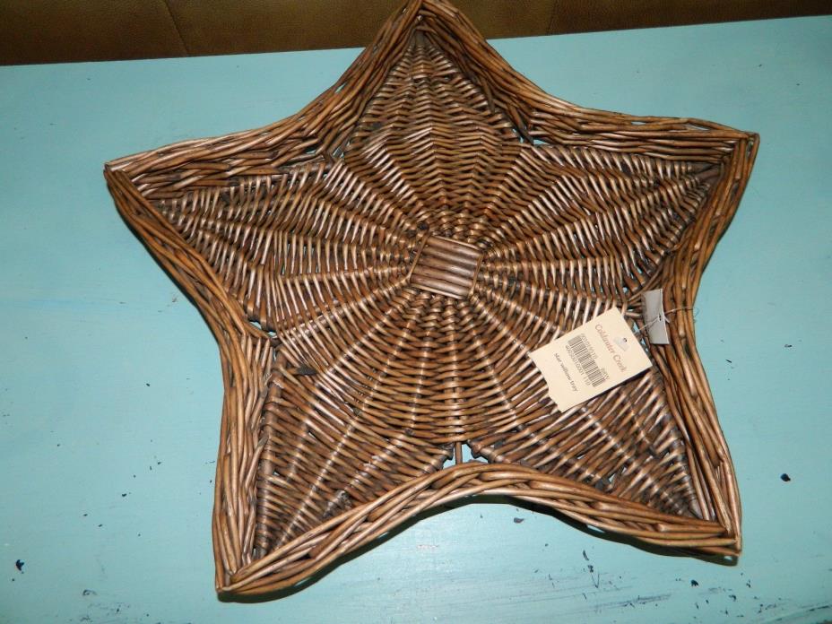 Coldwater Creek Star Willow Tray Wicker Star Shape Basket 4th of July