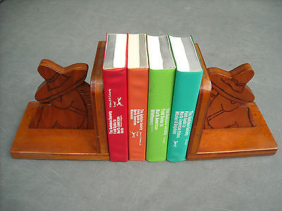 SOUTHWEST BOOKENDS -  Handcrafted Wood Classic Sleepy Sombrero Man Design