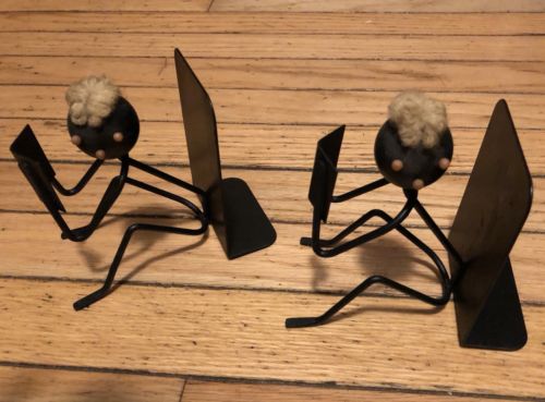 People Reading Books Metal Bookend Set Same day shipping
