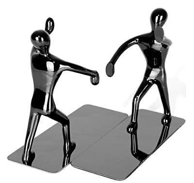 Fasmov Heavy Duty Stainless Steel Man Bookends Nonskid Bookends Art Bookend, Bla