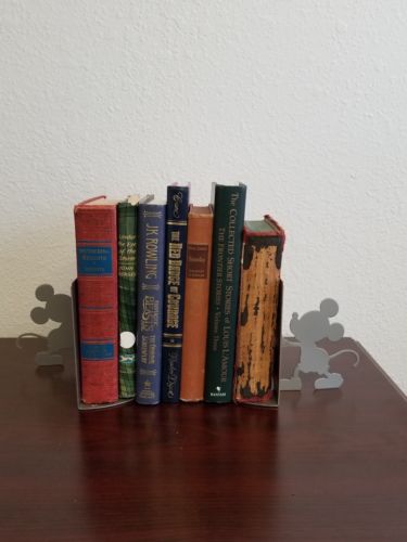 Mickey Mouse Gray Silver Kids Nursery Vintage Metal Bookends Michael Graves
