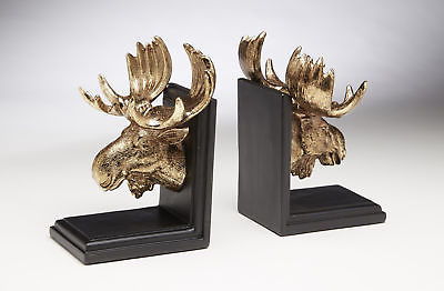 Millwood Pines Moose Bookends Gold Set of 2