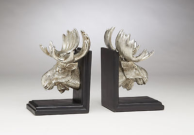 Millwood Pines Moose Bookends Silver Set of 2