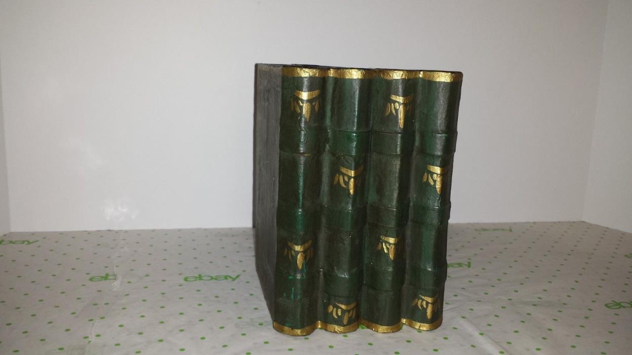Wooden Antique Book-Like Bookends with Hidden Storage Box Classic Decorative