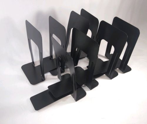 Lot Of 8 x Black Metal Bookends Book Stands Shelf 9