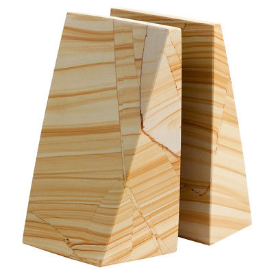 Brayden Studio Natural Marble Book End Set of 2