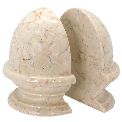 Fleur De Lis Living Marble Ice Cream Bowl Shaped Bookends Set of 2