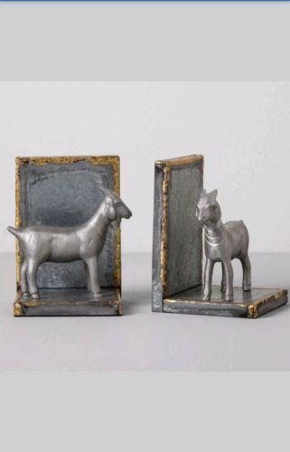 Galvanized Goat Bookends Set of 2 Hearth & Hand with Magnolia Book Ends