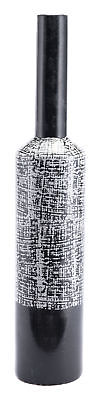 GwG Outlet Decor Ceramic Bottle Decor With Black And White Finish A11397