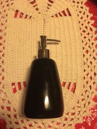 Large Size Lotion Decanter...black/silvertone Cap.....7” Tall.....Box 104