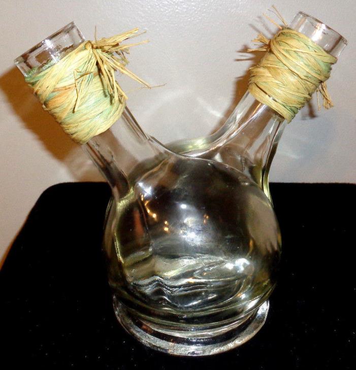 Vintage, Style Glass Bottle Bud Vase String Neck Rustic Table Decoration