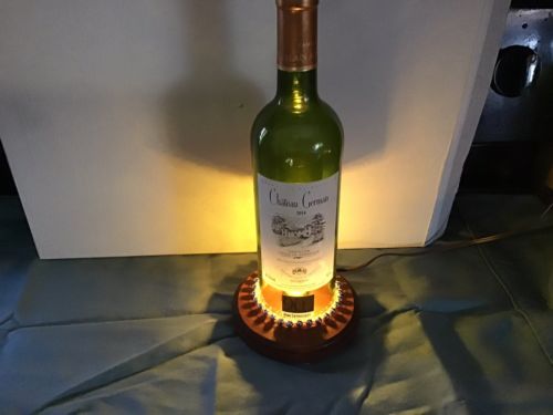 Handmade Wine Bottle Table Lamp, Wine Bottle Lamp, Chateau German 2014