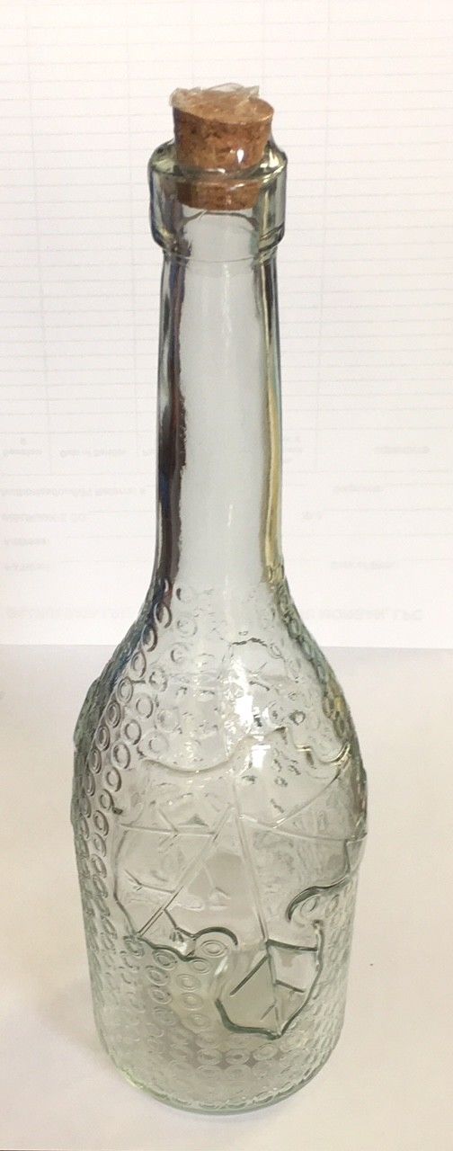 Decorative Clear Leaf Glass Bottle with Cork - Fall & Christmas Holiday - Crafts