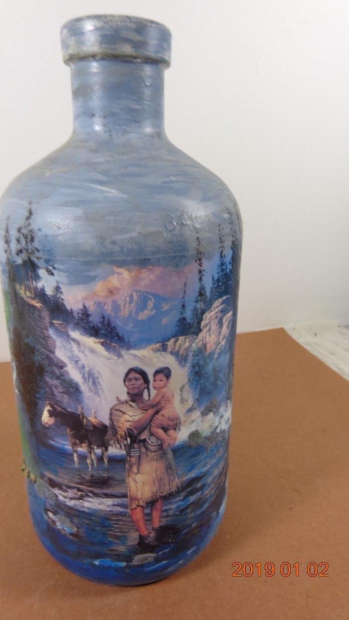Repurposed Half Gallon Water DISPLAY BOTTLE - Indians WaterFalls