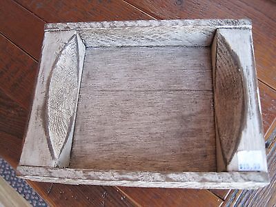 Grungy Primitive Reclaimed Wood Tray BOX Candle Holder 9