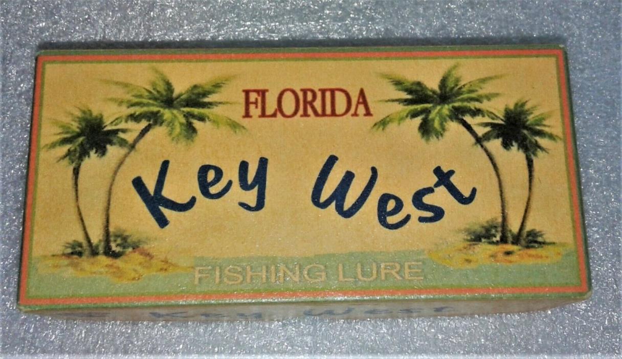 Key West fishing lure box use as Florida beach house cabin decoration