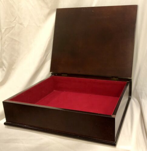 Large Wooden Faux Book Keepsake Box with Gold Plate for Engraving