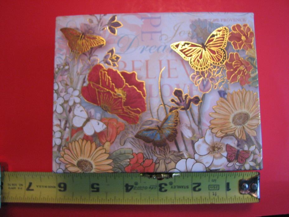 Punch Studio Decorative Butterflies Jeweled Faux  Broach Trinket Box- NEW-97707