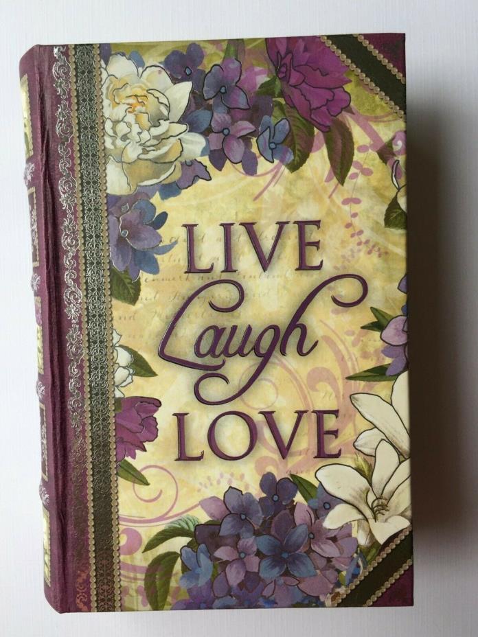 PUNCH STUDIO. LIVE. LOVE. LAUGH. decoupage. Faux Book Box. FLOWERS. Easter Gift.
