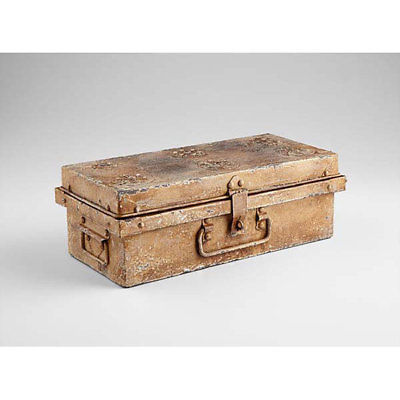 Rustic Metal Jewelry Box Keepsake Storage Letter Chest