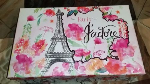 Paris Decorative Storage Box Eiffel Tower Keepsake 8x12x4 NEW