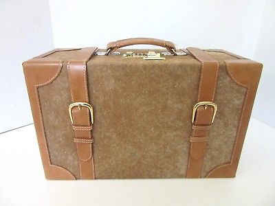 LARGE COWHIDE HAIR on HIDE LEATHER SUITCASE ACCESSORY STORAGE BOX W/LOCK~New