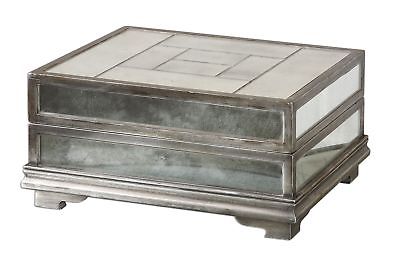 Antiqued Mirror Tiles Decorative Storage Box