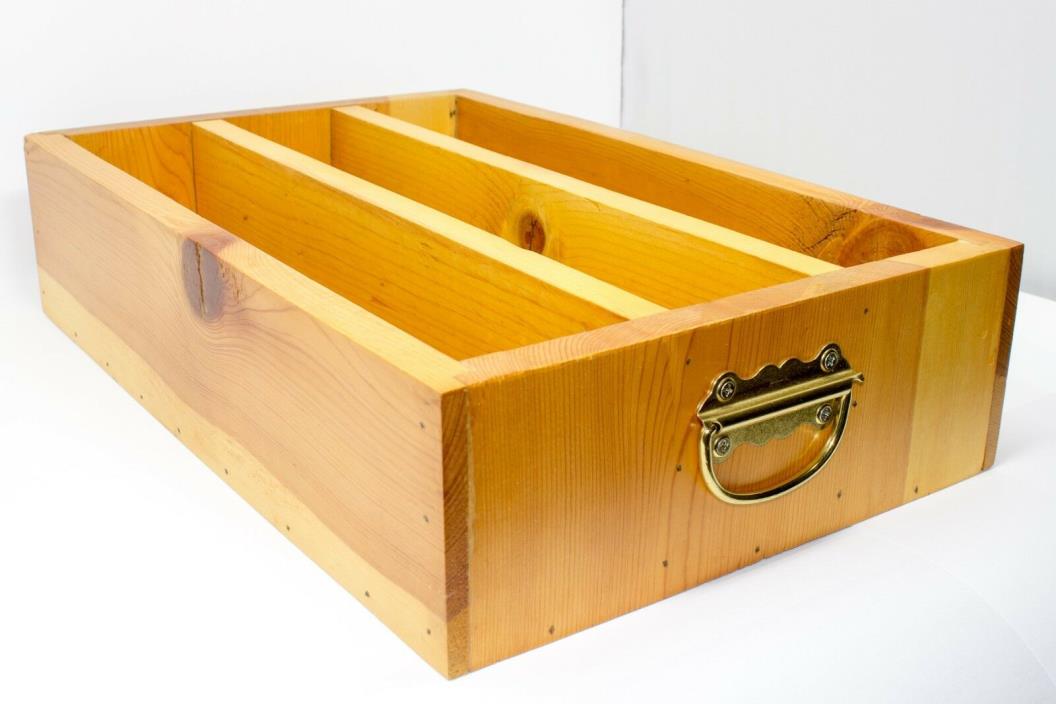 HANDMADE Wooden Yellow Pine Divided Organizer Box