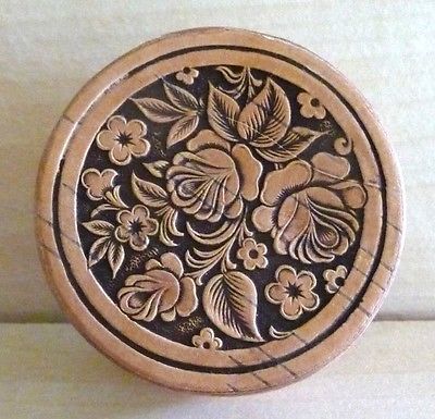Handmade Wooden Birch Bark Container/Beautiful Detailed Floral Trinket Box