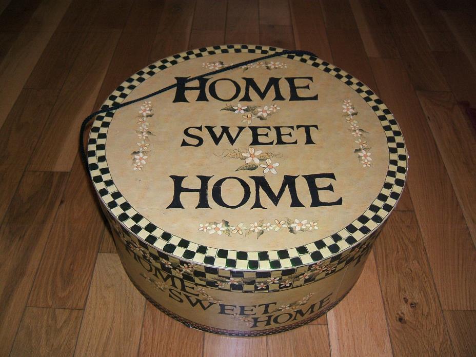 TRI-COASTAL DESIGN 16 INCH ROUND HAT BOX CARDBOARD  (HOME SWEET HOME)