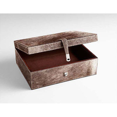 Small Wood & Leather Jewelry Box Keepsake Storage Chest