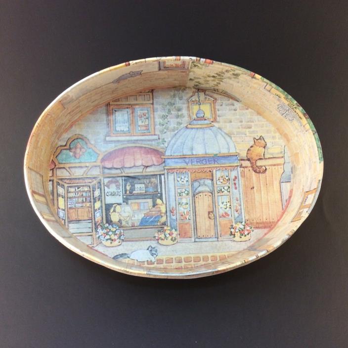 Oval Stacking Nesting Boxes French Village Papers Made in Italy “Markings”