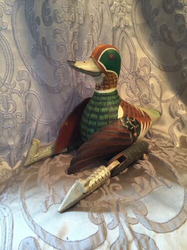 Pier 1 Imports Wooden Duck Decoration Rustic Country Cabin Decoration