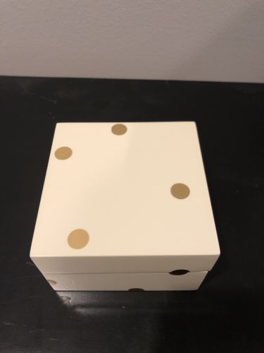 BNIB Kate Spade New York Gold Dot Small Lacquer Box Jewelry with Lid