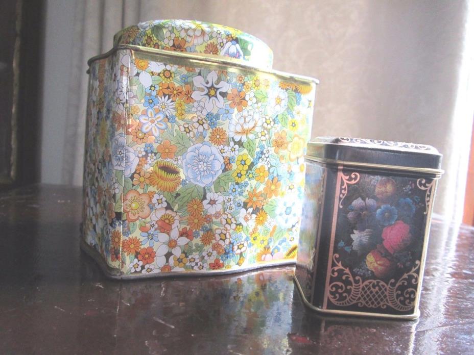 Storage Tins Made in England Metal Decorative Collectible