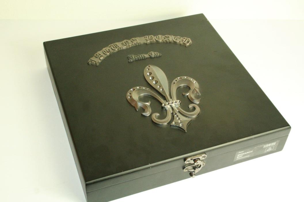 Decorative wood box Fleur De Lis Laguna Beach Jean Co.