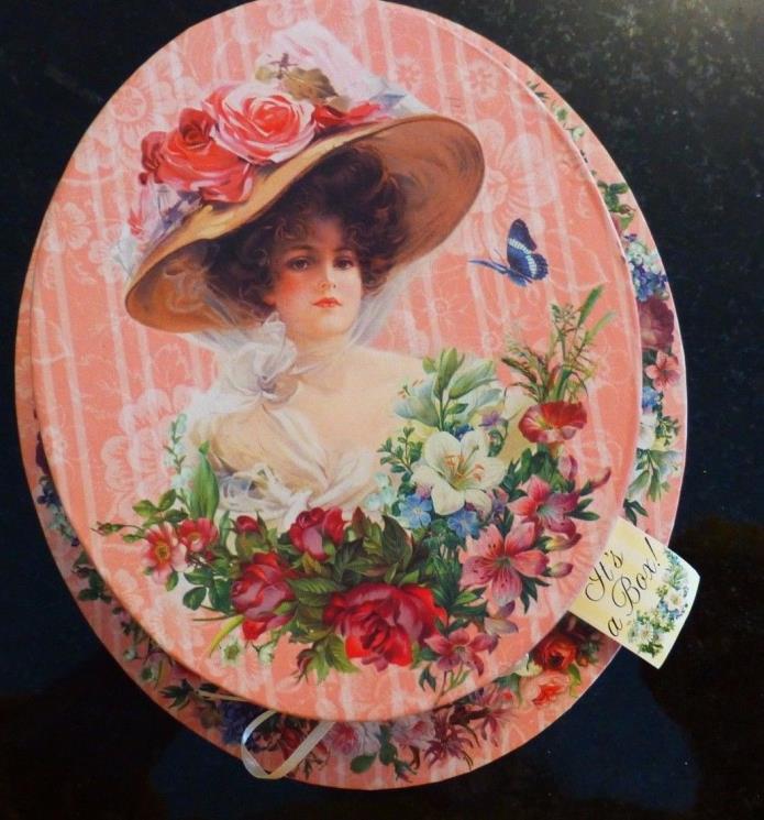 It's a box PUNCH StUDIO Micheal hat shaped box pink victorian / feather- perfect