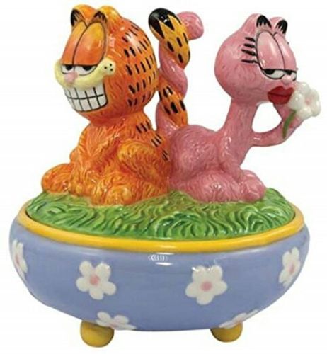 Westland Giftware Garfield & Arlene Tails Ceramic Painted Trinket Box 4.75