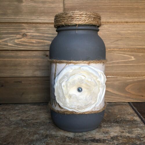 Shabby Chic Farmhouse Mason Jar Kleenex Tissue Holder Bathroom Decor Home Decor