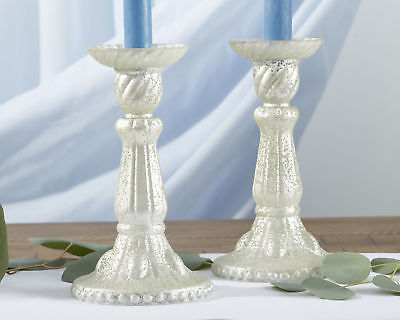 Kate Aspen Glass Candlestick Set of 2