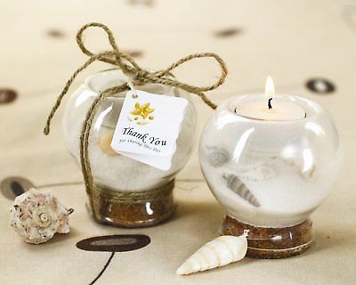 Beachcrest Home Regina Sand and Shell Tealight Holder Set of 10