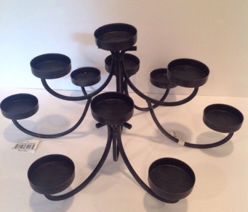 Tealight Candle Holder Black Iron Metal Candelabra Votive Holds Holds 11 Candles