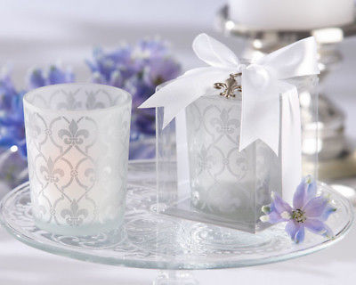 Kate Aspen Fleur-de-lis Glass Tealight Holder Set of 20